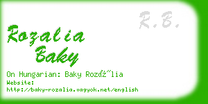 rozalia baky business card